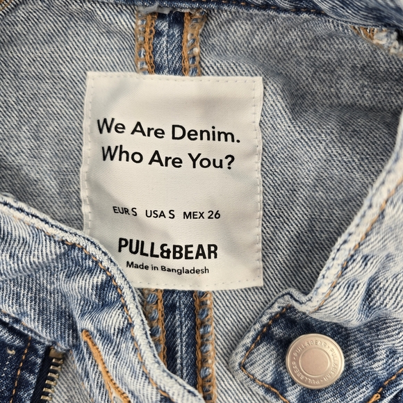 Pull&Bear Blue Cropped Denim Jacket - Picture 2 of 6